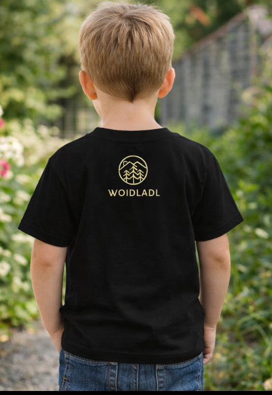 Kinder Shirt Woidhirsch schwarz