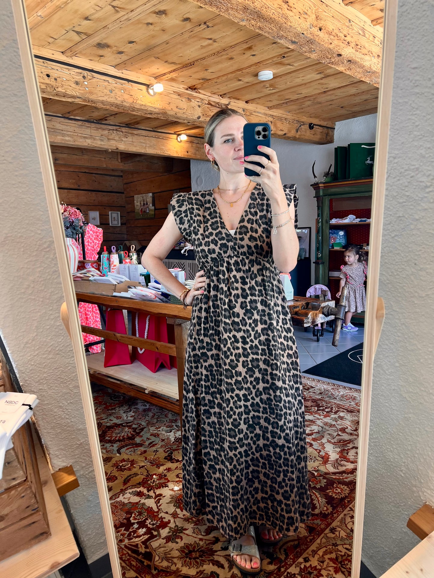 Kurzarm Musselinkleid LEO