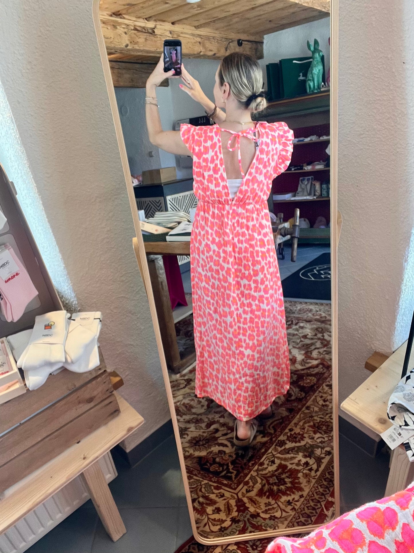 Kurzarm Musselinkleid LEO