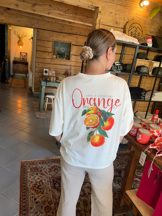 🍊 Orangen-Shirt – Oversize & fruchtig-frisch