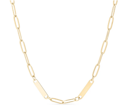 Individualisierbare Paperclipkette Gold