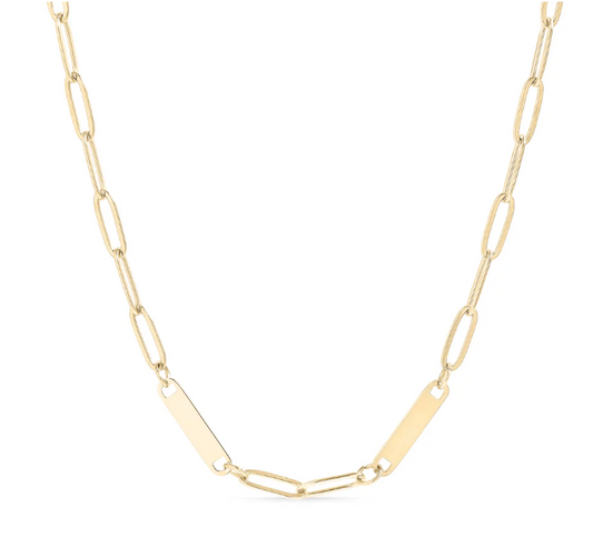 Individualisierbare Paperclipkette Gold