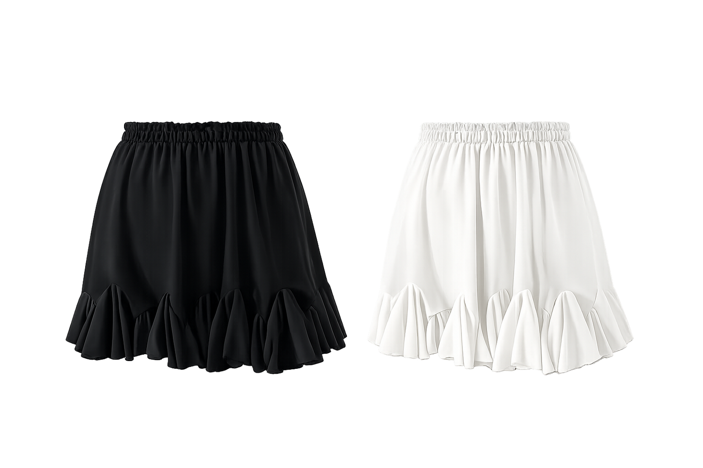 Blouson-Rock mit Volantsaum